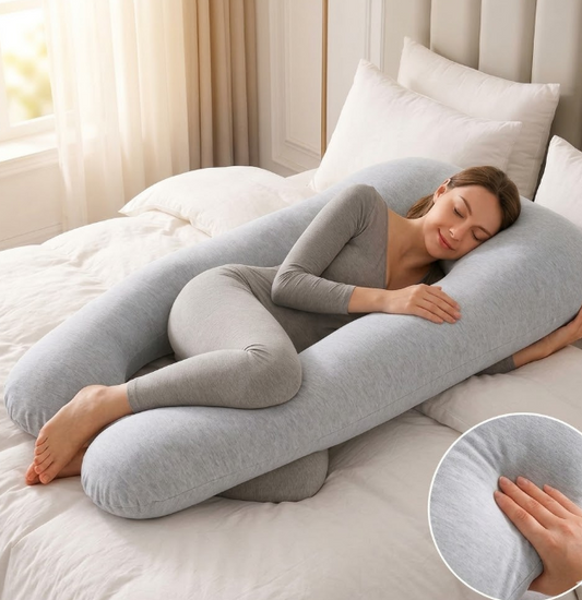 U-vorm zwangerschapskussen - Grijs