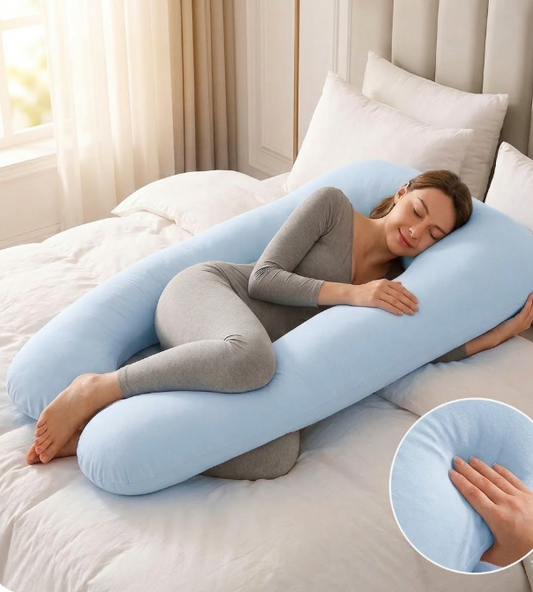 U-vorm zwangerschapskussen - Licht blauw