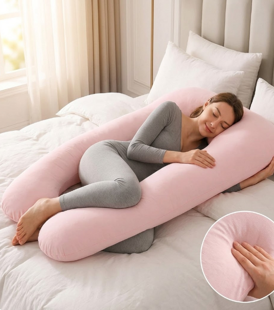 U-vorm zwangerschapskussen - Roze