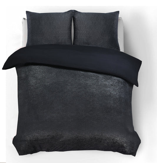 Glamour Flanel Deco Foil Zwart 140 x 200/220