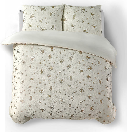 Glamour Flanel Stars Foil Creme 140 x 200/220